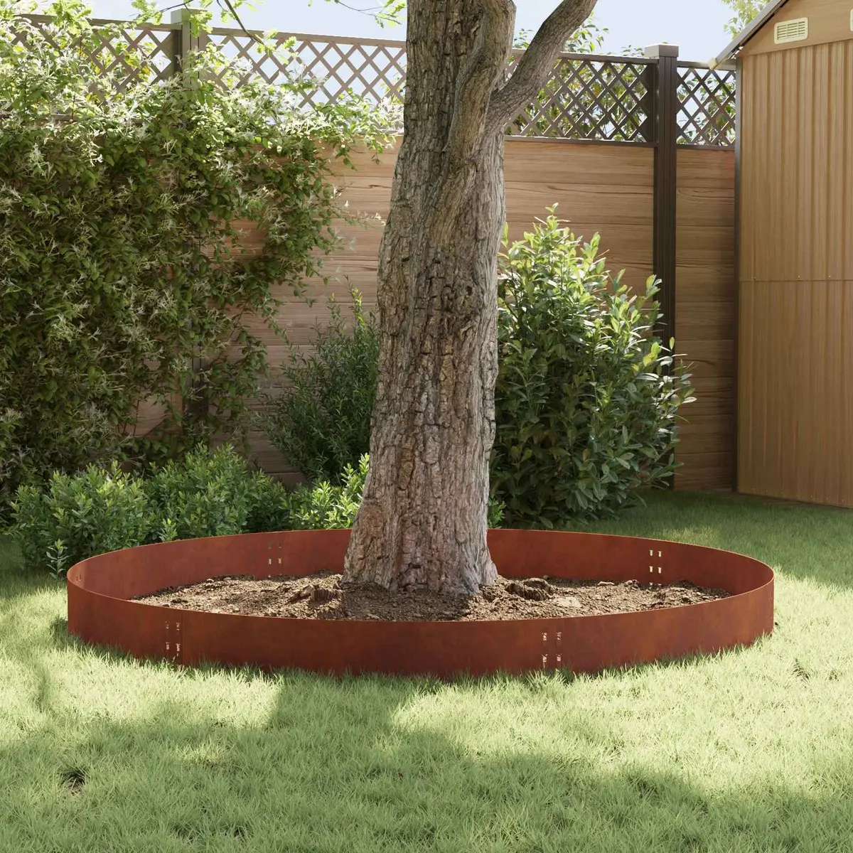 Steel Lawn Edging Outdoor Garden 10 Piece Flexible Rusty Brown
