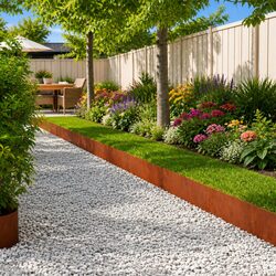 Garden Lawn Edging: 20pcs Steel, 100x25cm, Weather-Resistant