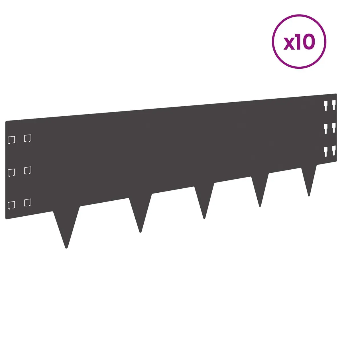 Steel Lawn Edging Garden Borders 100 x 30 cm Black