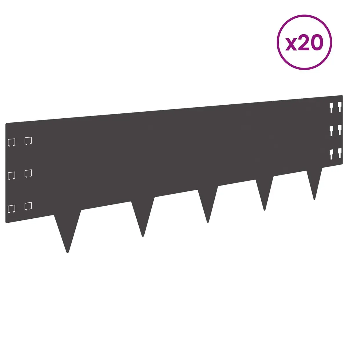 Steel Garden Lawn Edging Border Outdoor 100x30cm 20 Piece