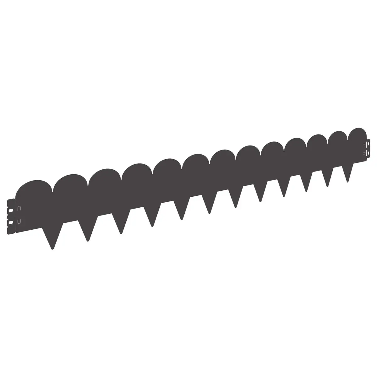 Steel Lawn Edging for Garden 103x15cm Sharp and Round Top Black 10 Piece