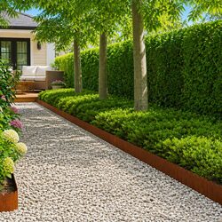 Steel Lawn Edging Panels: 10 Pieces of 103x20cm Each