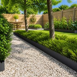 Garden Lawn Edging Border - 20 Steel Pieces, 103cm Each