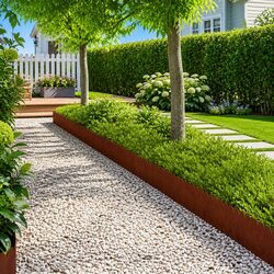 10-Piece Steel Garden Edging: 103 x 25 cm Each