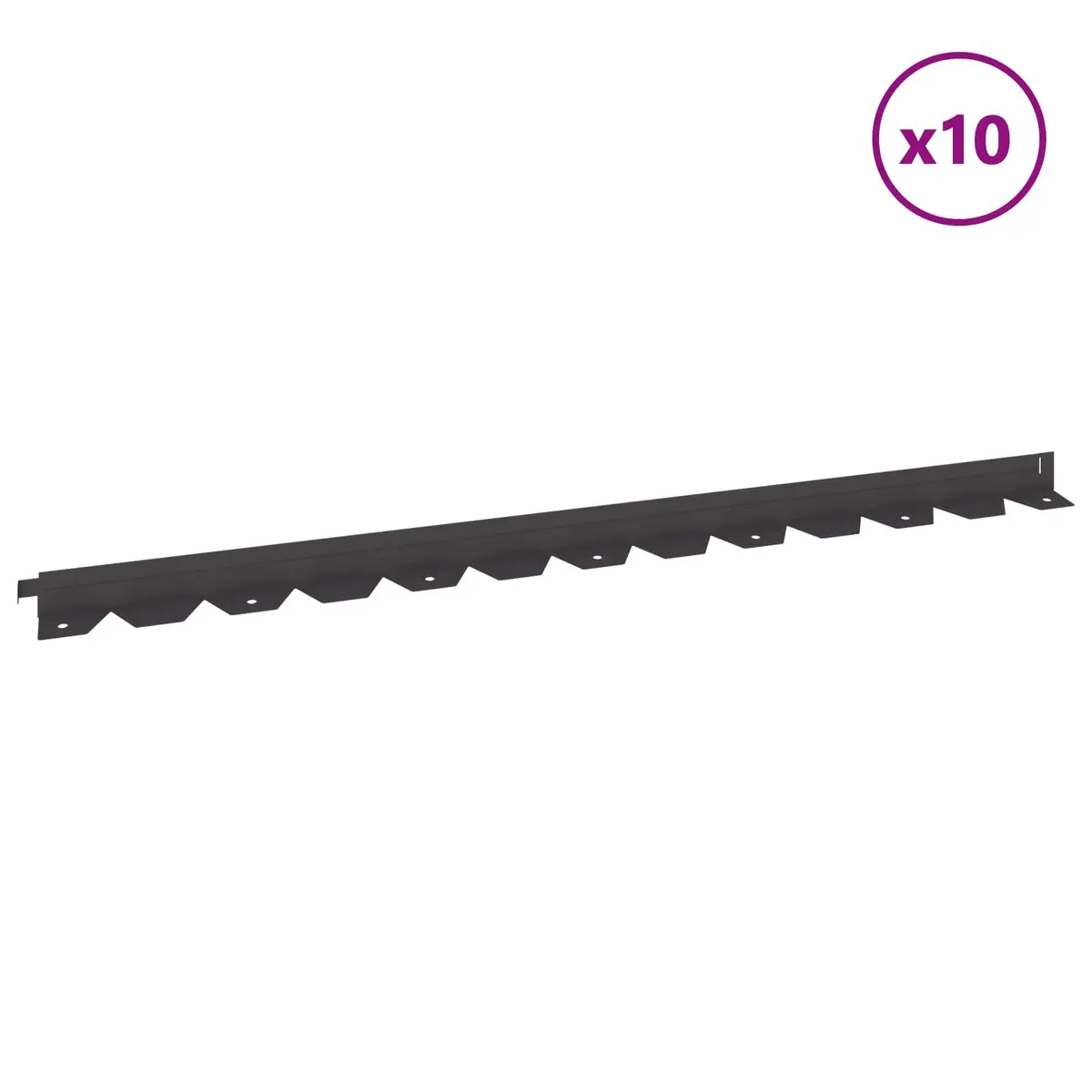 Steel Lawn Edging for Garden Borders 10 Pieces Flexible Black Outdoor
