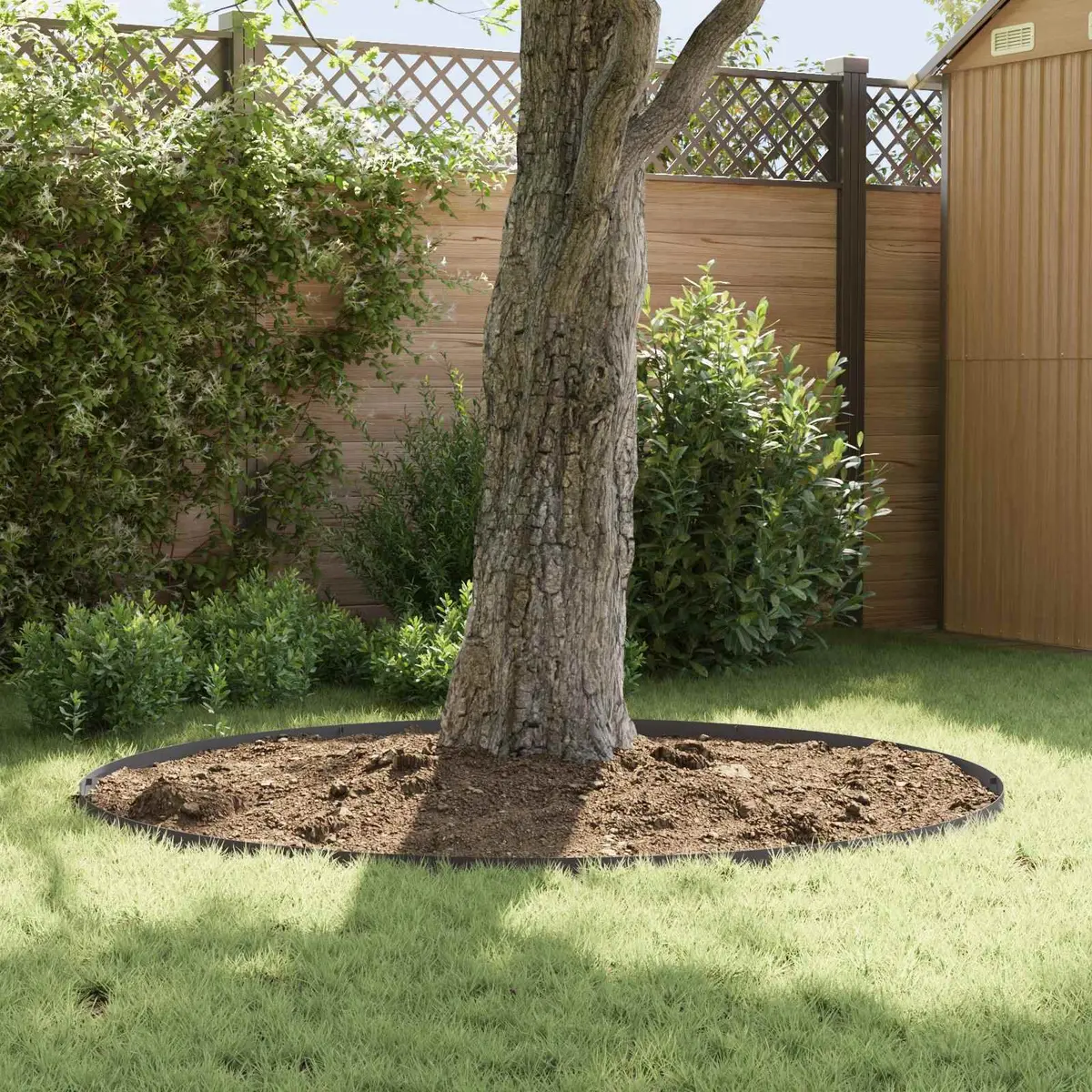 Steel Lawn Edging for Garden Borders 10 Pieces Flexible Black Outdoor