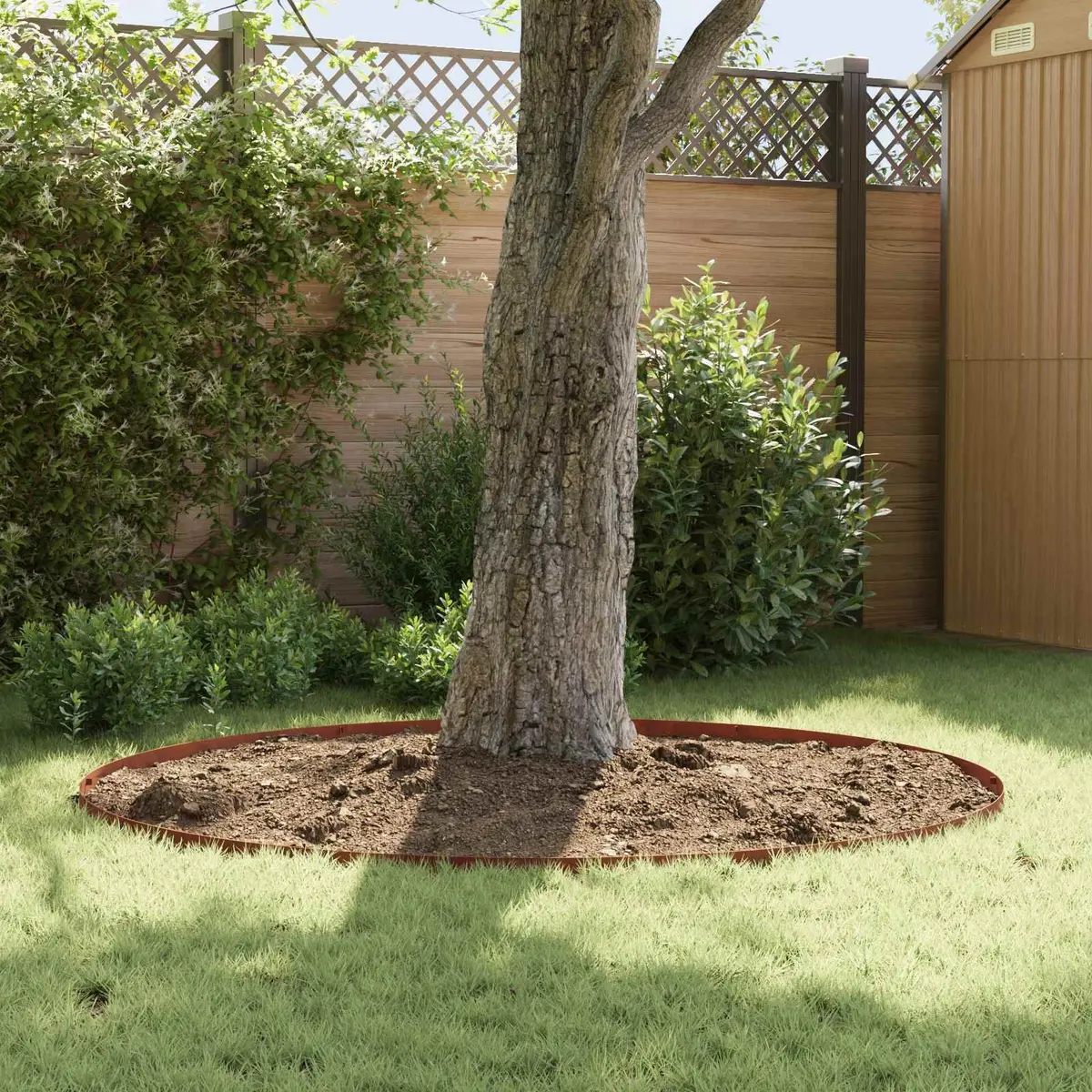 Lawn Edging Border for Garden 10 Pieces Steel Flexible Rustic Brown
