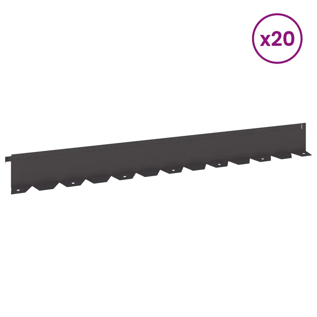 Lawn Edging Garden Borders Steel Black Landscape Fencing Outdoor Barrier 20 Piece