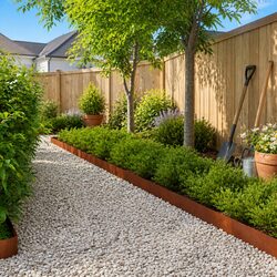 Steel Lawn Edging – 20 Pieces, 102x10x4 cm, Rusty Brown