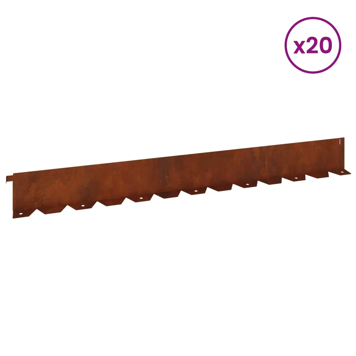 Garden Lawn Edging Steel Flexible Landscape Border 20 Pieces Rusty Brown