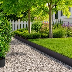 Steel Garden Edging Border - 10 Pieces, Black