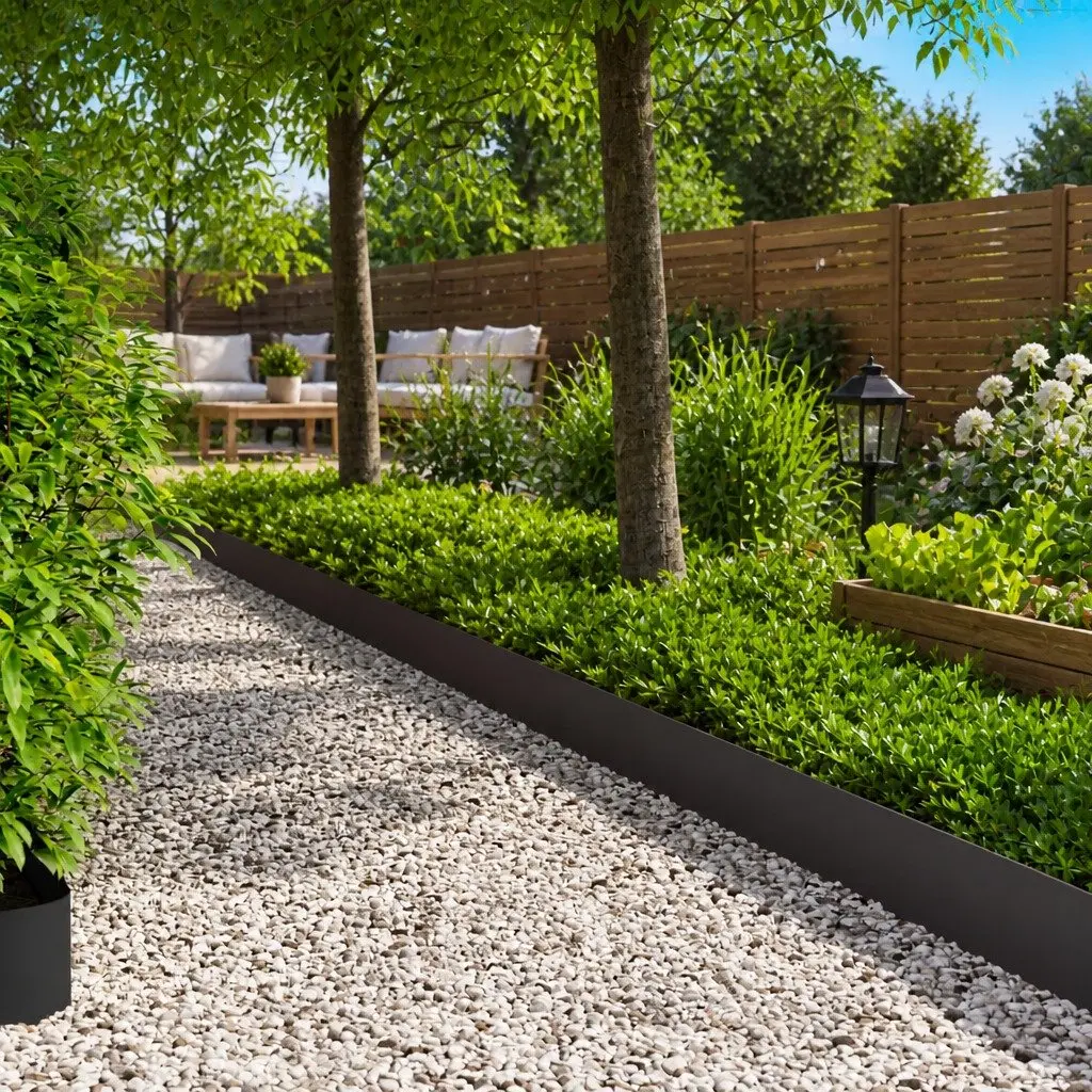 Garden Lawn Edging Border 20 pcs Steel Black Flexible Landscape Barrier