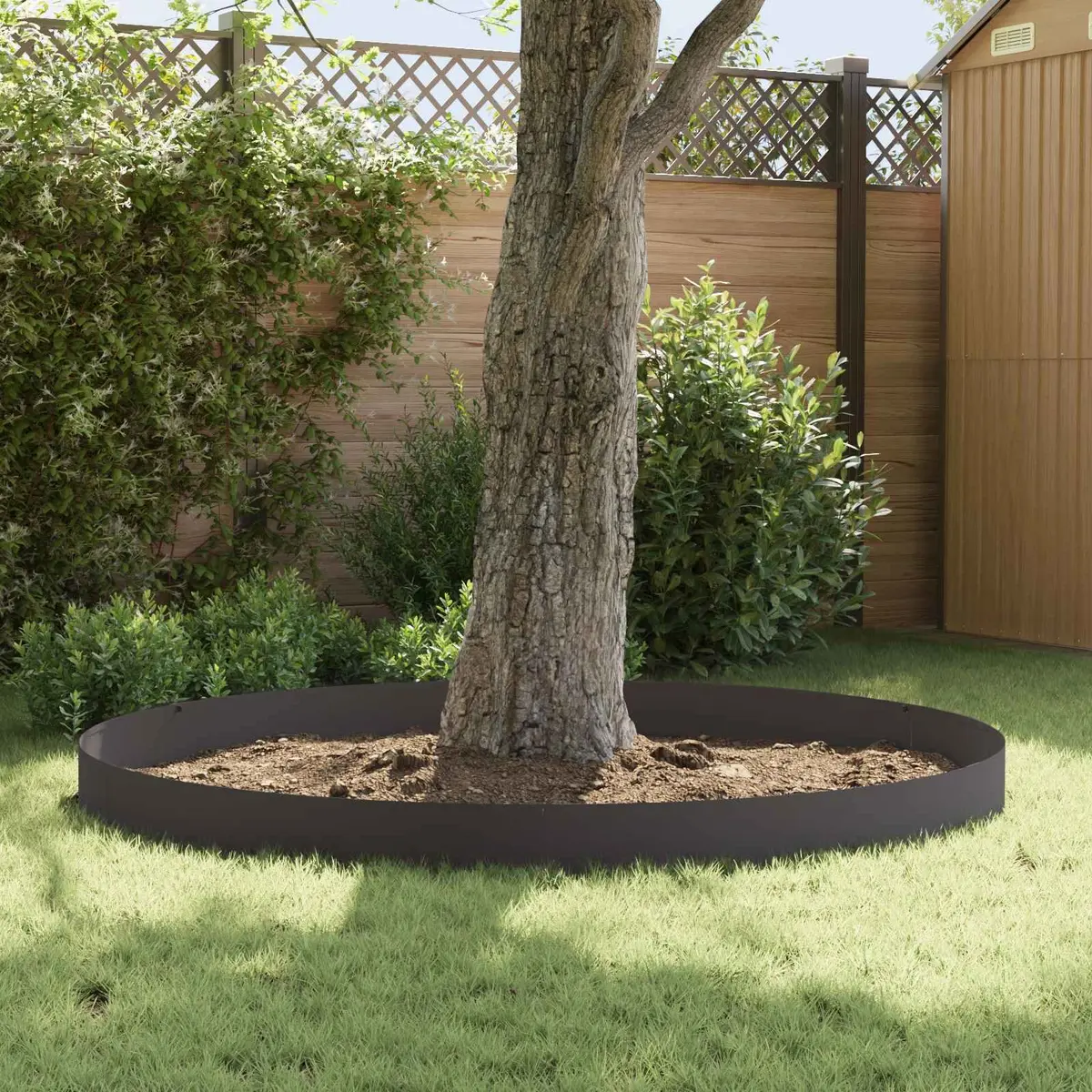 Garden Lawn Edging Border 20 pcs Steel Black Flexible Landscape Barrier