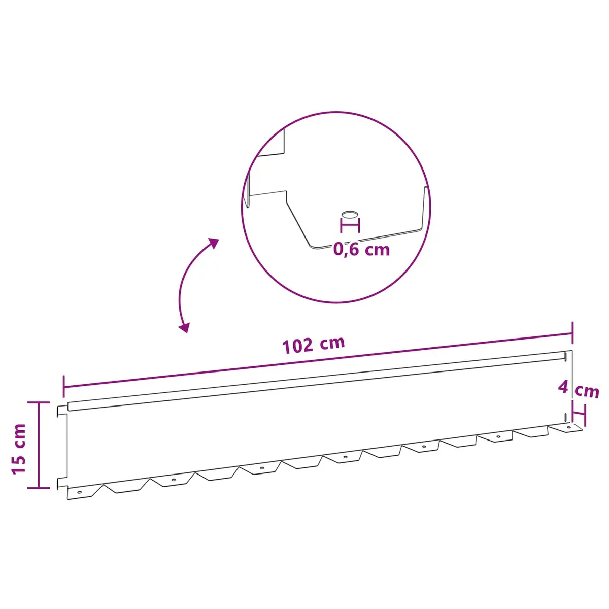 Garden Lawn Edging Border 20 pcs Steel Black Flexible Landscape Barrier