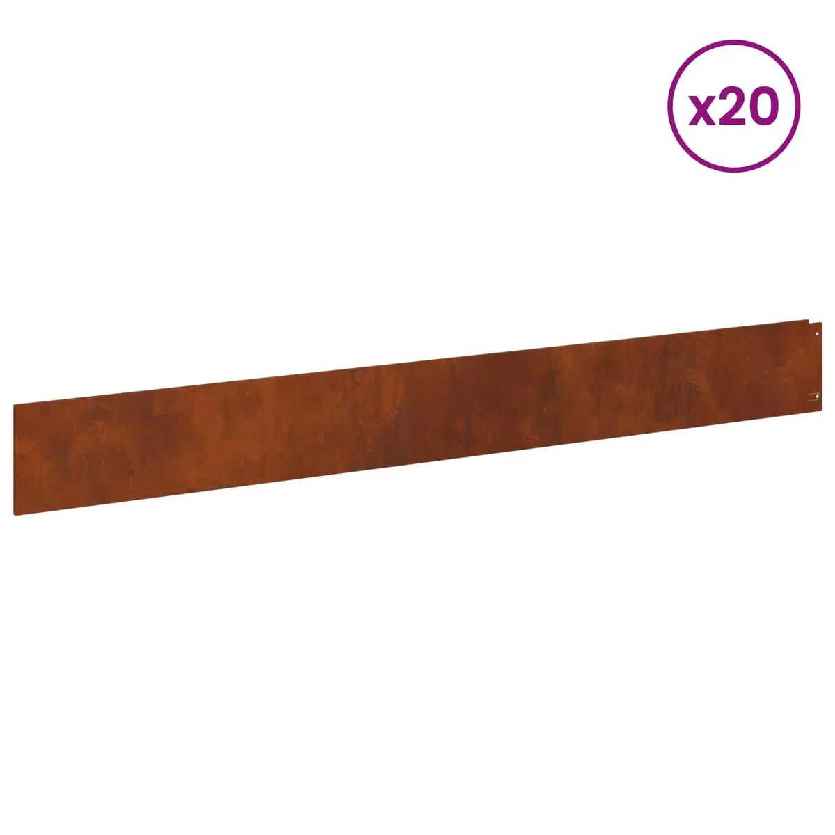 Steel Garden Lawn Edging 100x12cm Rusty Border for Landscaping 20 Piece