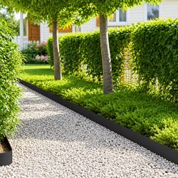 20-Piece Steel Lawn Edging Set - Black, Flexible Design