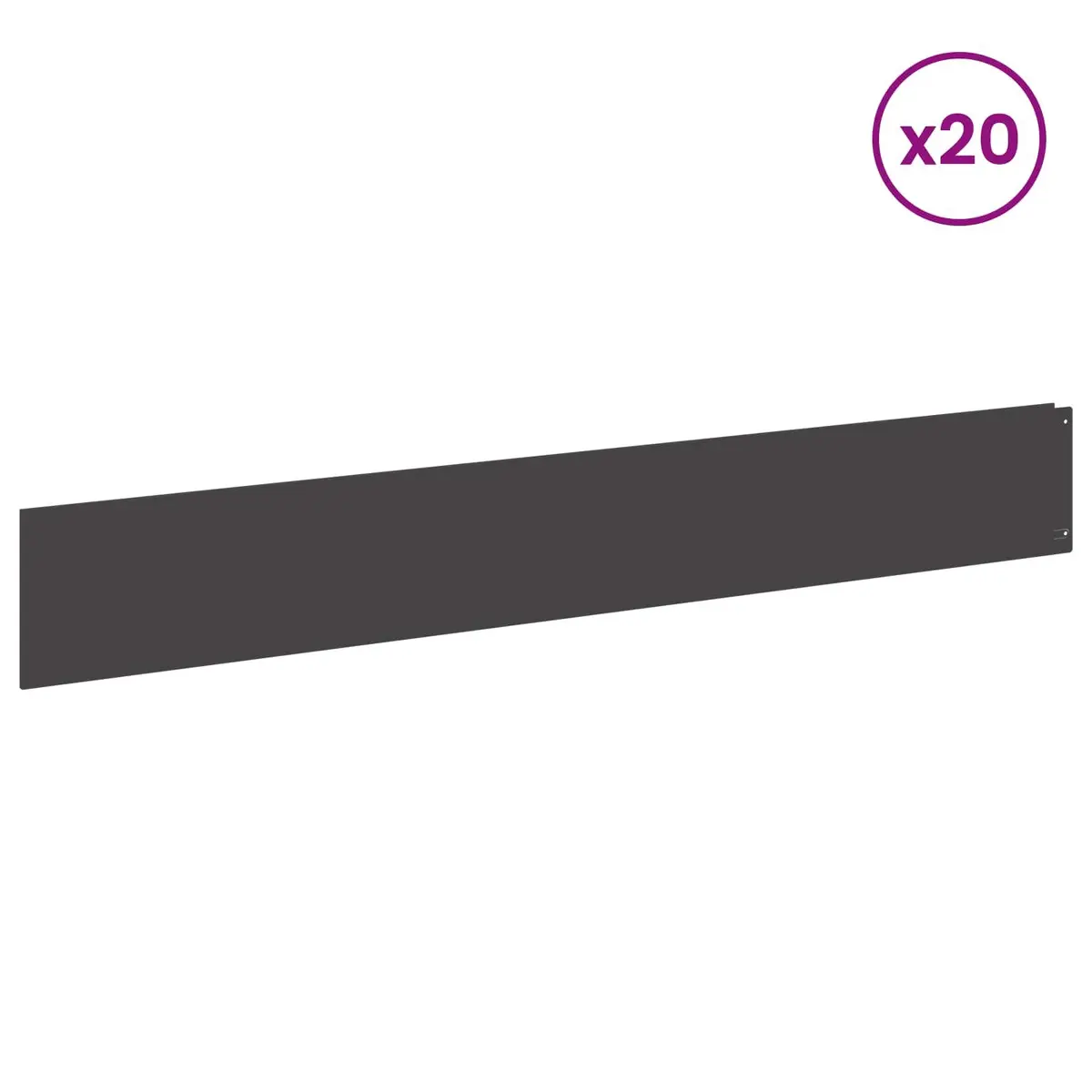 Steel Lawn Edge for Garden 100x15cm Black 20 Piece