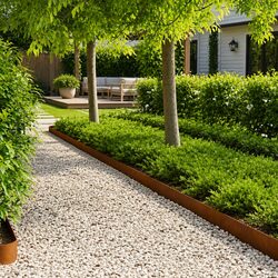 Garden Lawn Edging Specifications: 20 pcs 100x15cm Steel Brown