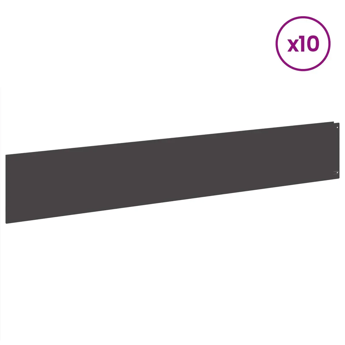 Steel Landscape Barrier Edging 100x18cm for Garden Use 10 Pieces Black Powder-Coated