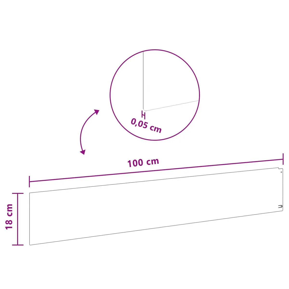 Steel Landscape Barrier Edging 100x18cm for Garden Use 10 Pieces Black Powder-Coated