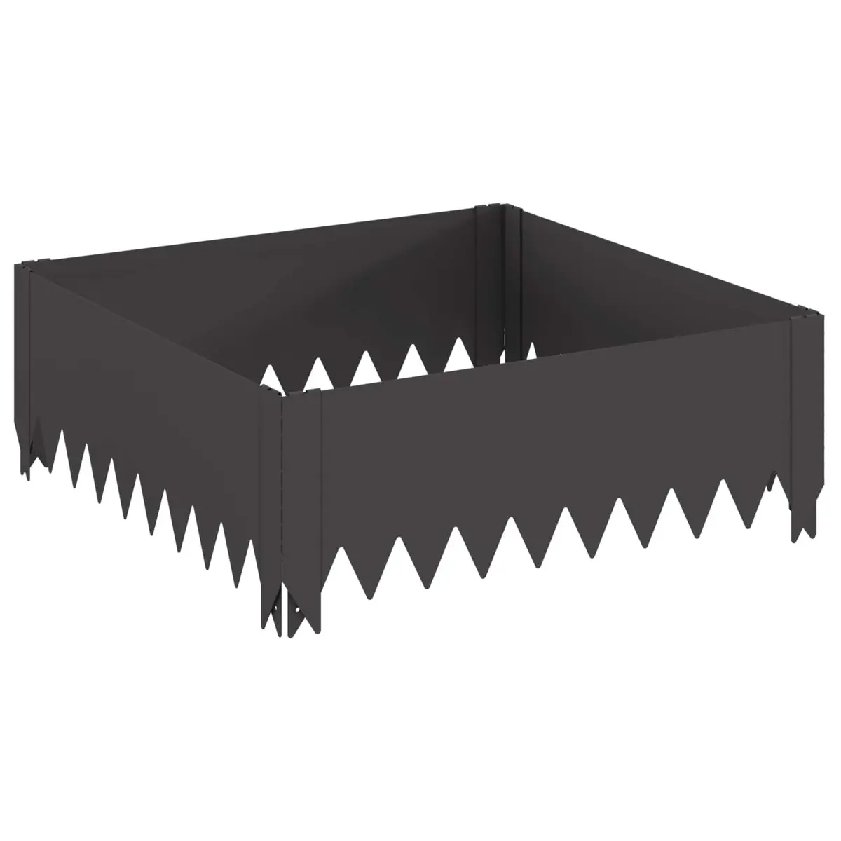 Steel Garden Lawn Edging Border for Landscape Pathway 60x60x20cm Black
