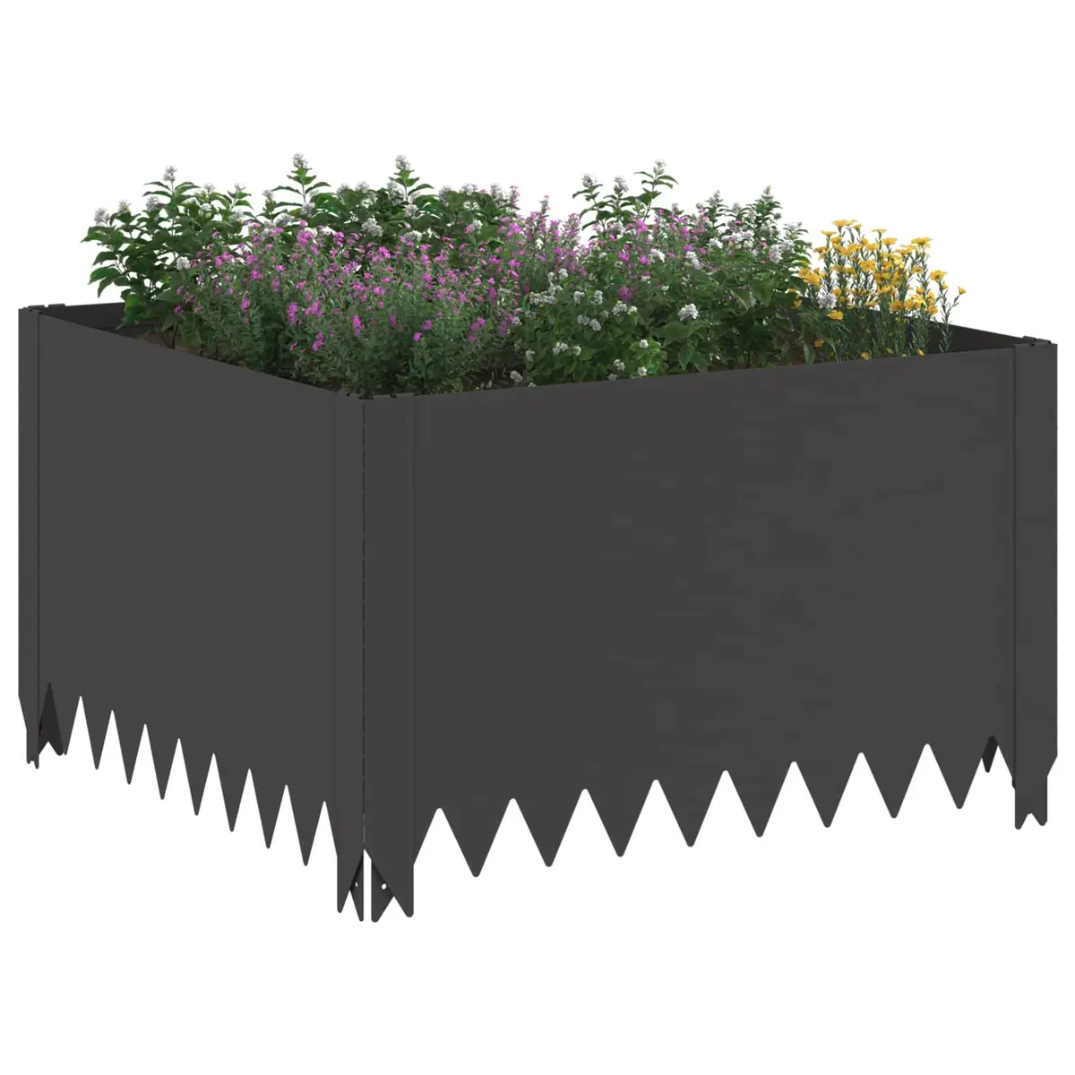 Garden Lawn Edging Steel Border 4 Pack Black Landscape Bed Pathway Fence