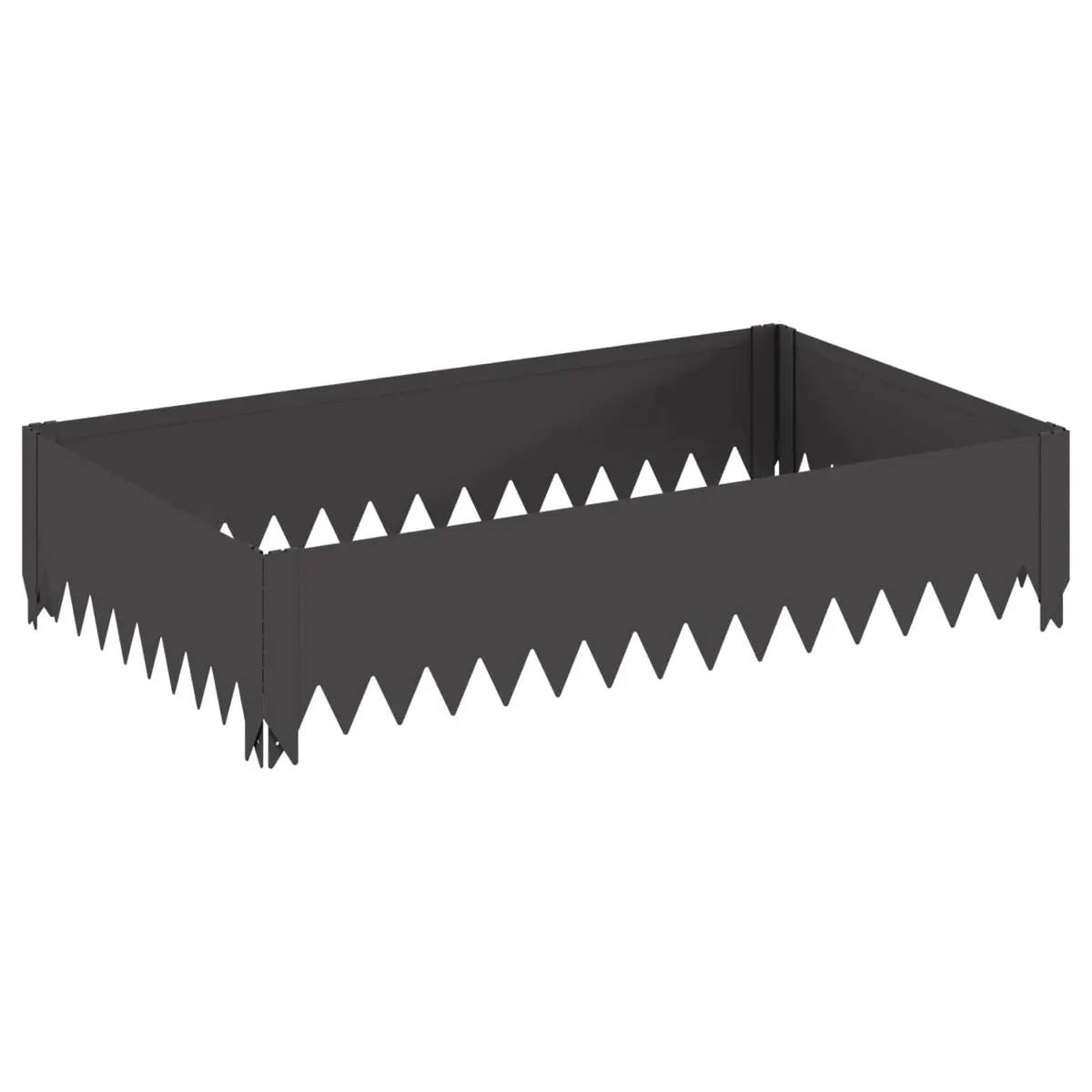Garden Lawn Edging Border 4 Pieces Steel Black 100x60x20cm Landscape Pathway
