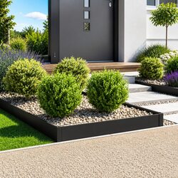 4-Piece Steel Garden Edging Set: 100 x 100 x 20 cm