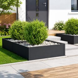 Garden Edging Set: 4 Steel Panels, 100x100x35 cm