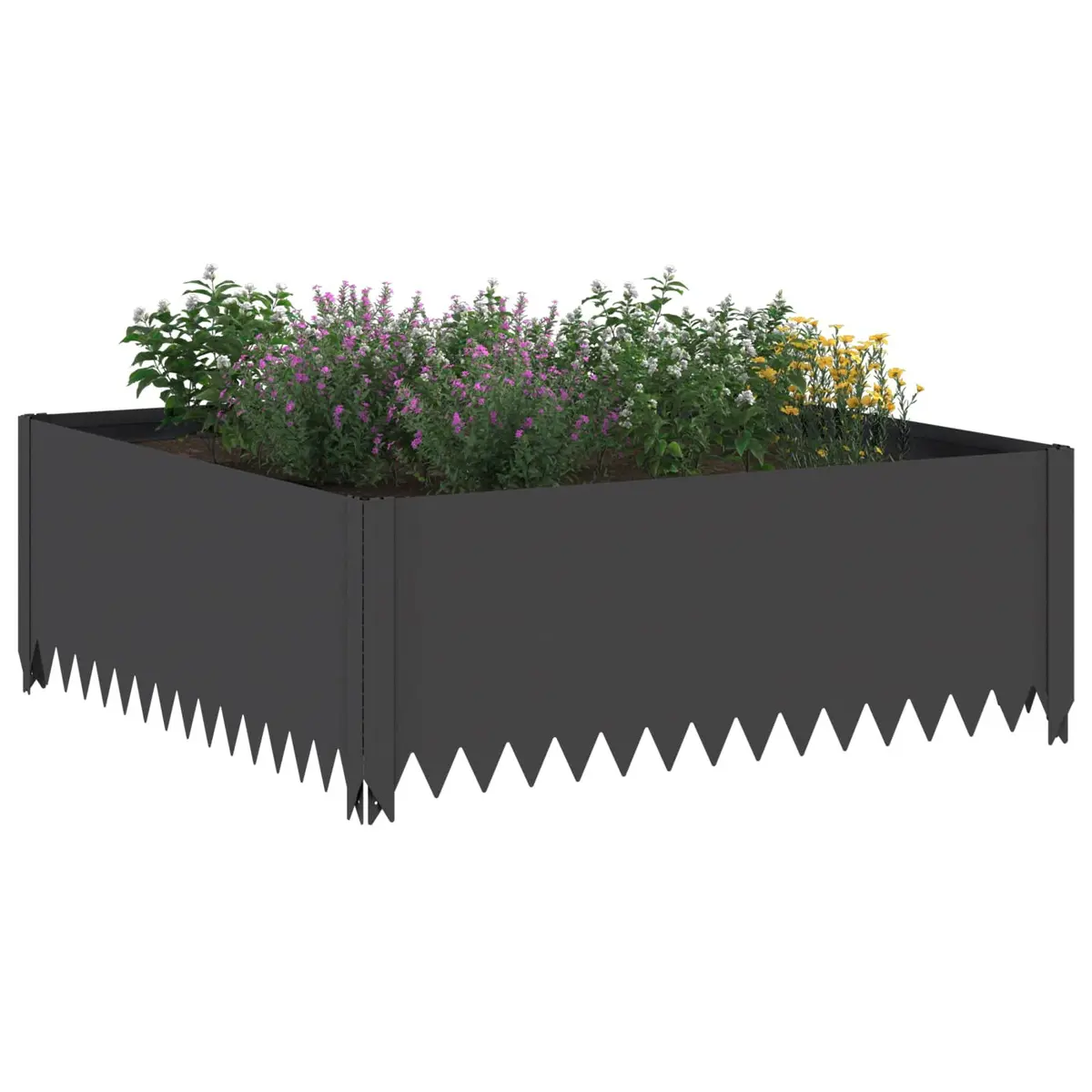 Garden Lawn Edging Steel Border Landscape Pathway Bed Edger Outdoor 4 Piece