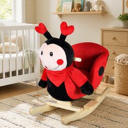 Ladybug Plush Baby Rocker with Adult Supervision Required
