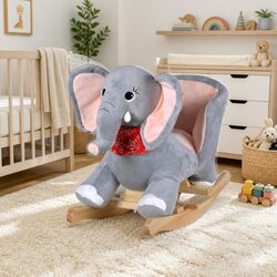 Elephant-Themed Plush Rocking Toy for Ages 12 Months+