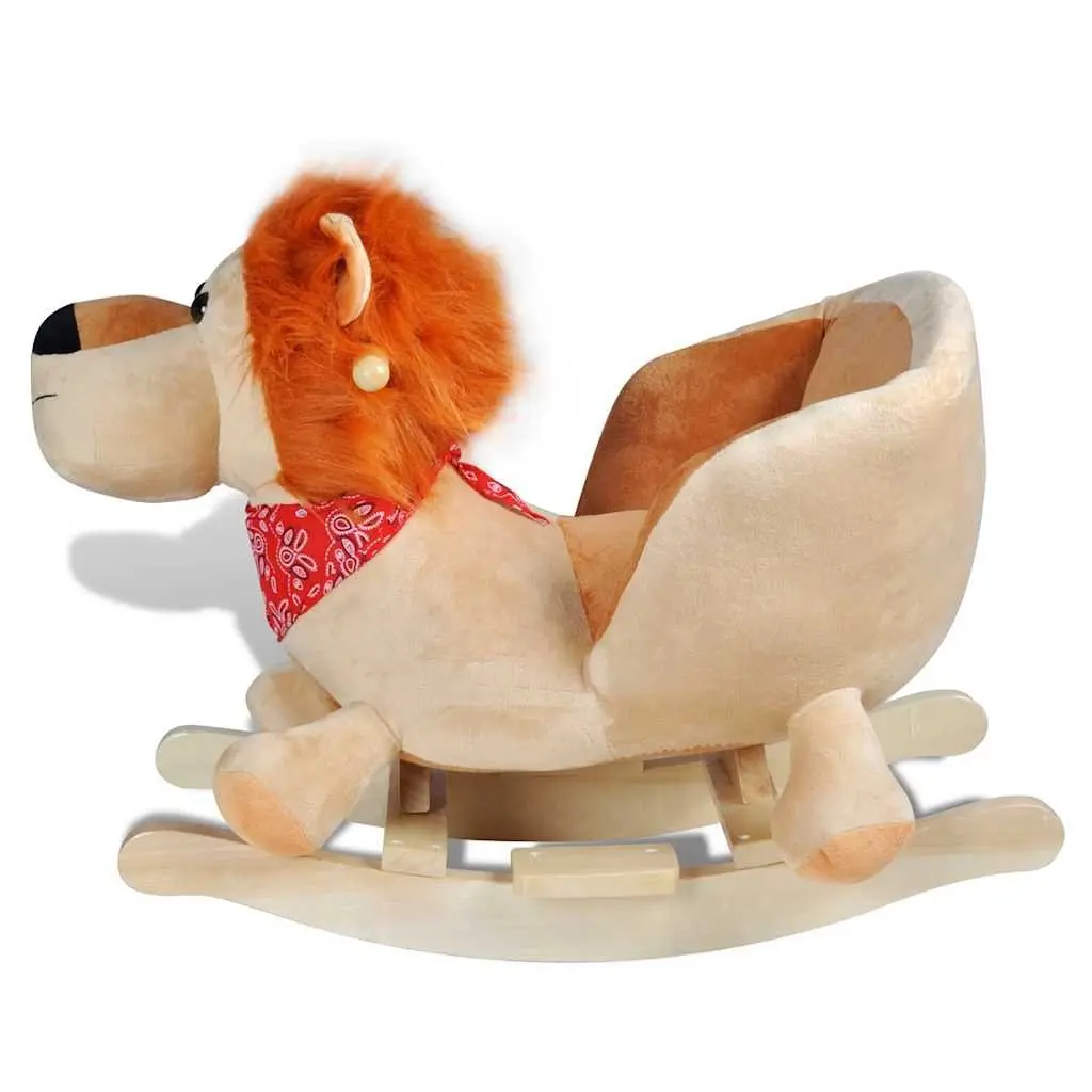 Plush Rocking Animal Lion Baby Rocker Toy for Toddlers 12 Months Beige