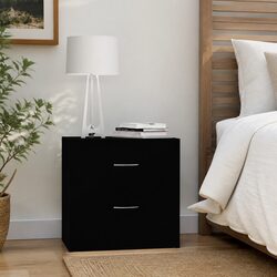 Black Nightstand Cabinets 2 pcs Dimensions 40x30x40 cm