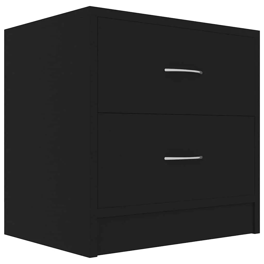 Bedside Cabinets 2 pcs Black 40x30x40 cm Engineered Wood Nightstand Drawers