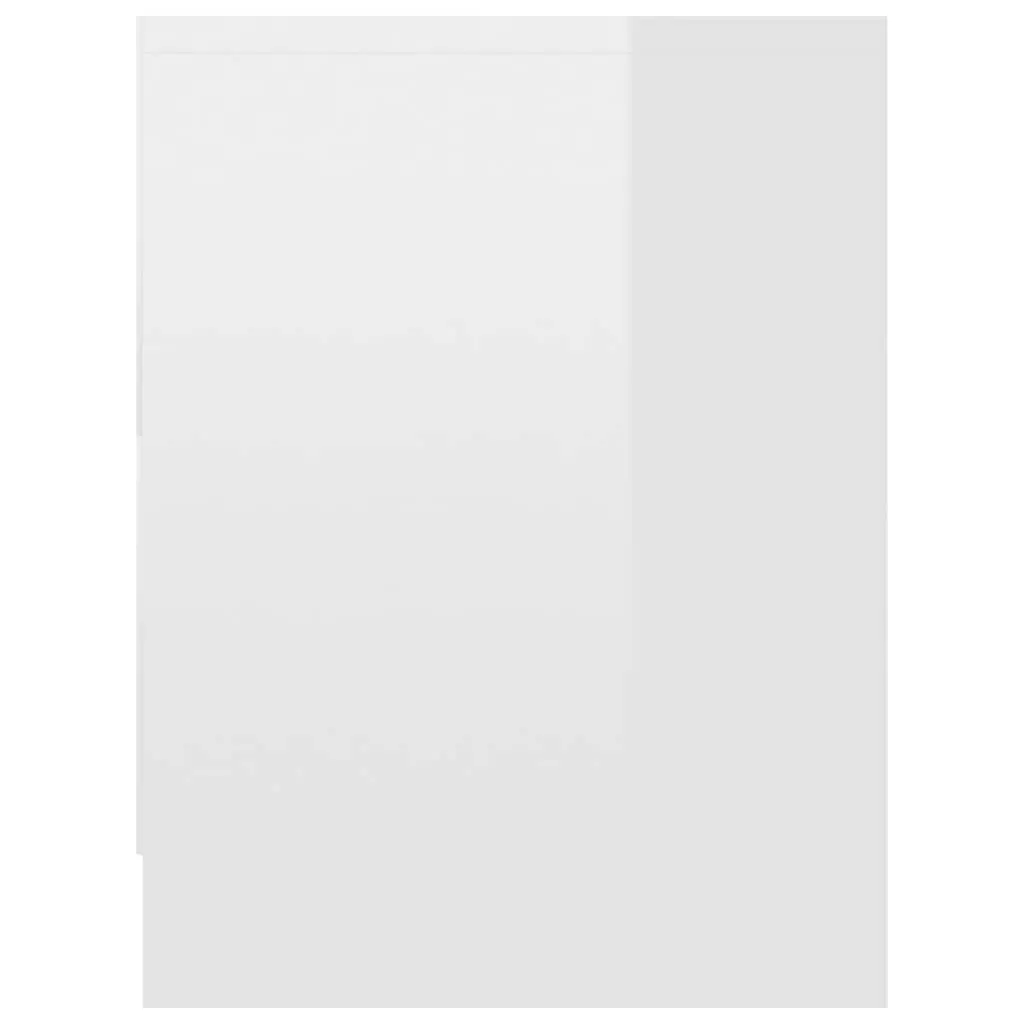 Bedside Cabinet White High Gloss 2 Drawer Nightstand Storage Chest Bedroom 40x30x40 cm