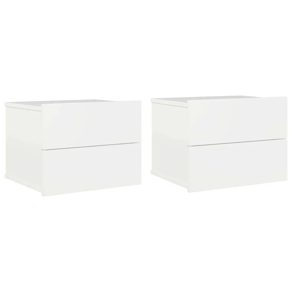 Bedside Cabinets 2 pcs High Gloss White 40x30x30 cm Nightstand Storage Drawers