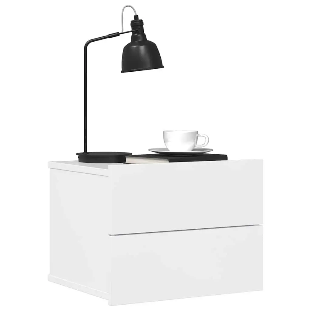 Bedside Cabinets 2 pcs High Gloss White 40x30x30 cm Nightstand Storage Drawers