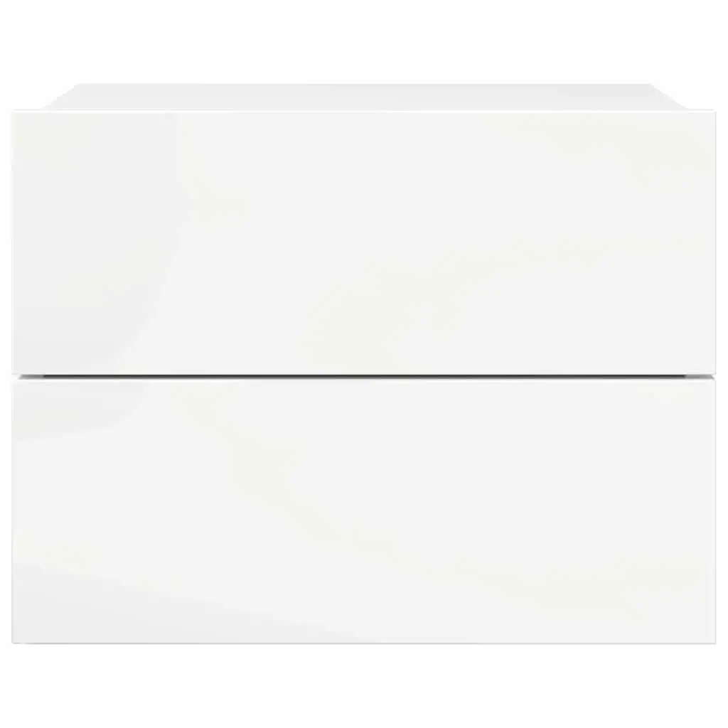 Bedside Cabinets 2 pcs High Gloss White 40x30x30 cm Nightstand Storage Drawers