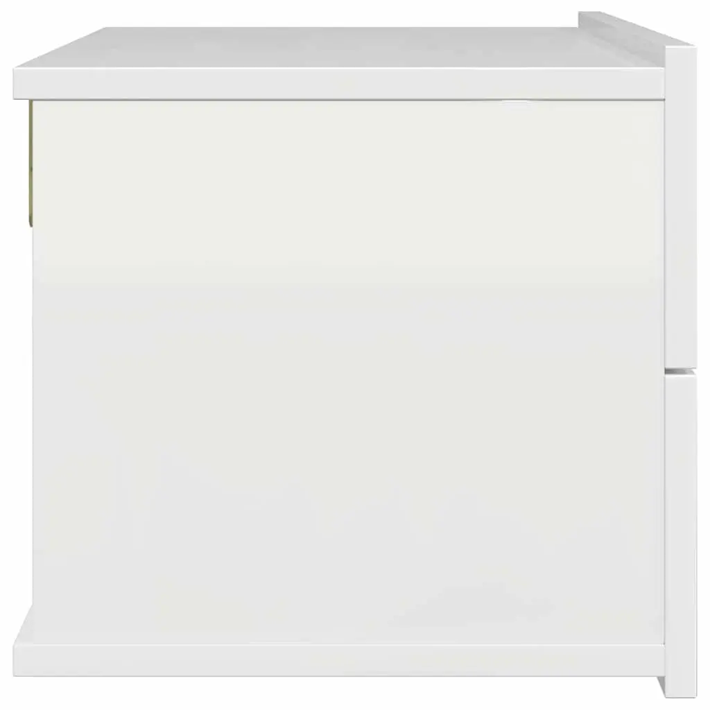 Bedside Cabinets 2 pcs High Gloss White 40x30x30 cm Nightstand Storage Drawers