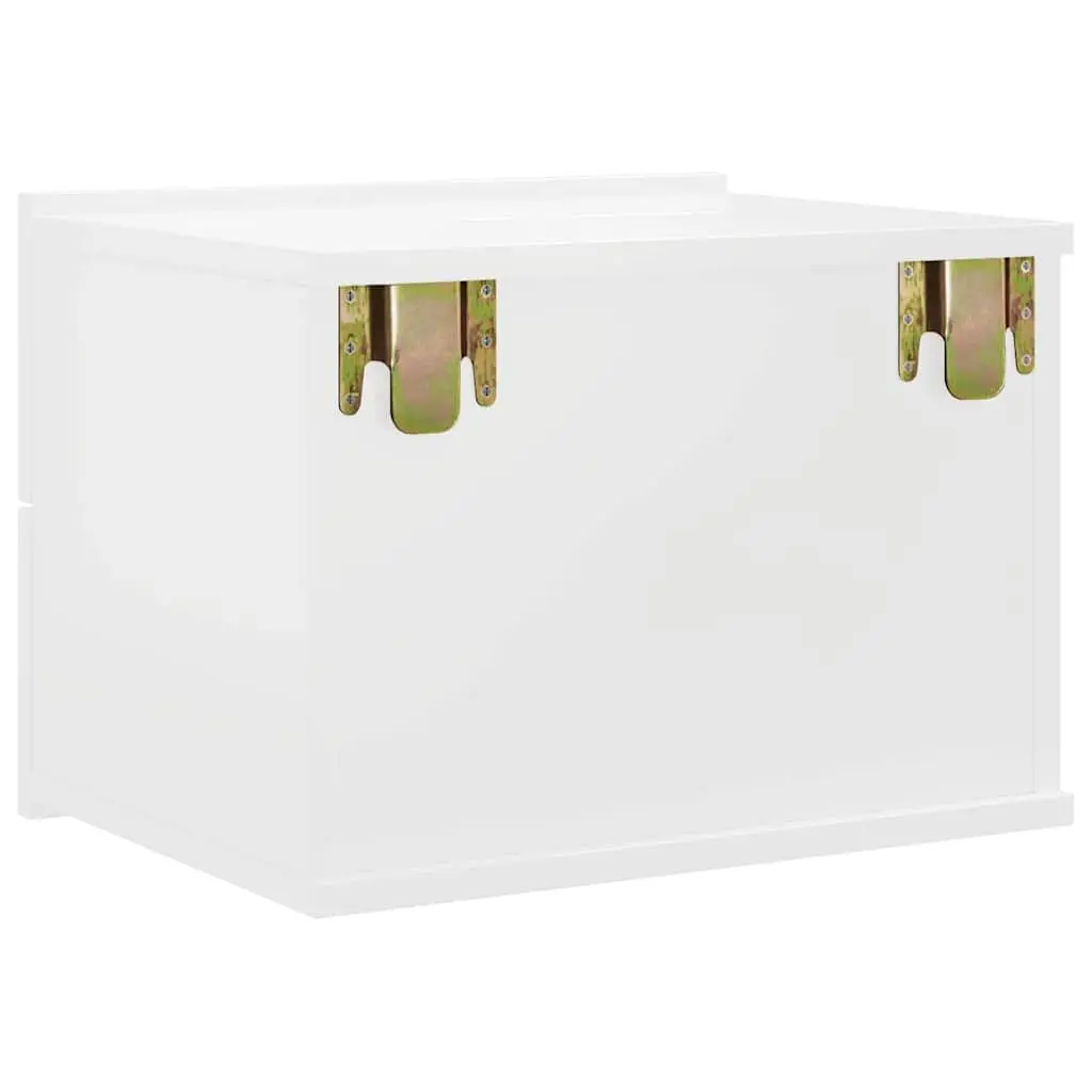 Bedside Cabinets 2 pcs High Gloss White 40x30x30 cm Nightstand Storage Drawers