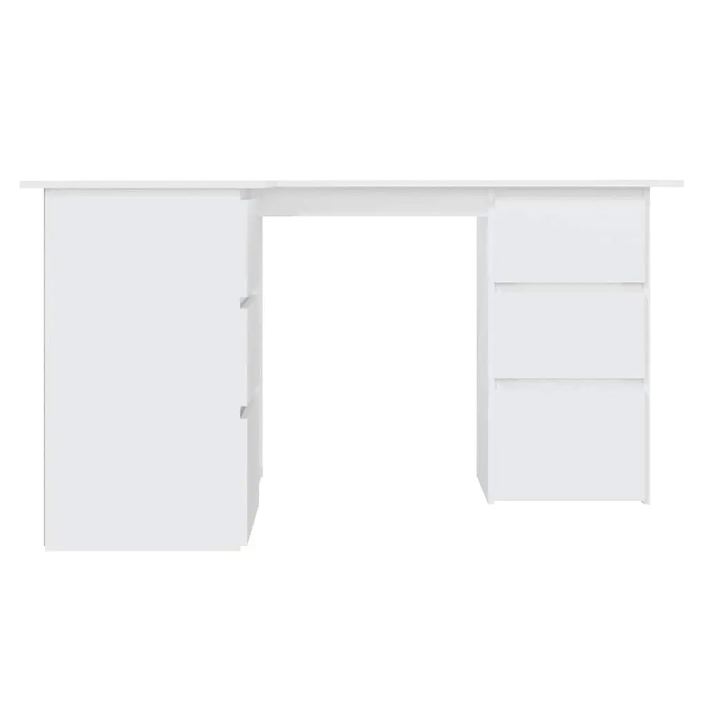 White Corner Desk with Storage Drawers
