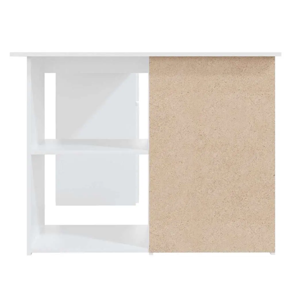 White Corner Desk with Storage Drawers
