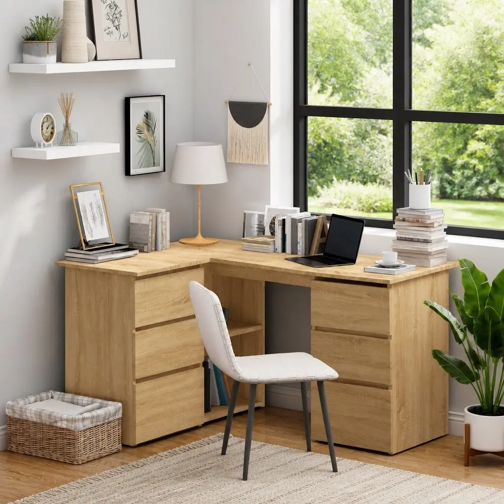 Brown Engineered Wood Corner Desk