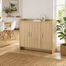 Storage Cabinet Dimensions: 98.5 x 33 x 80 cm in Brown