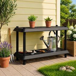 2-Tier Shelving Unit 100 x 40 x 55.5 cm Storage Organizer Anthracite