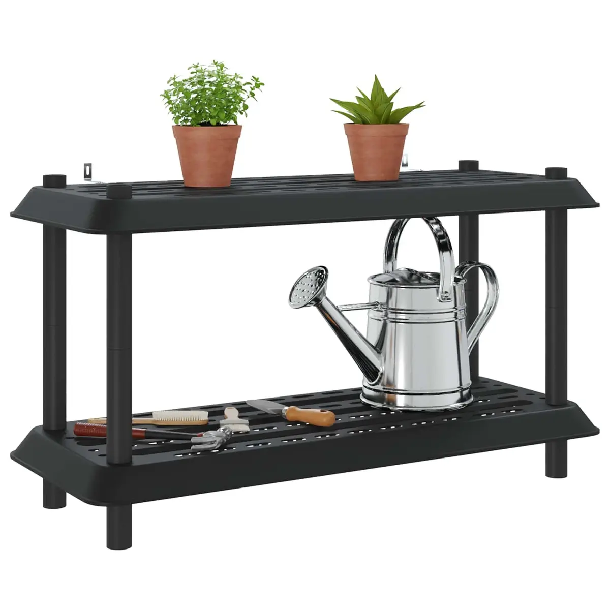 2-Tier Shelving Unit for Home Garden 100 x 40 x 55.5 cm Anthracite