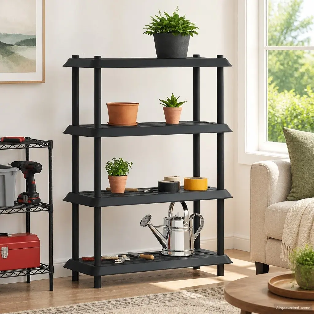 4-Tier Shelving Unit Indoor Outdoor 100 x 40 x 136.5 cm Storage Rack
