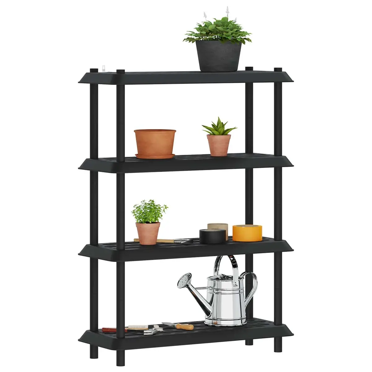 4-Tier Shelving Unit Indoor Outdoor 100 x 40 x 136.5 cm Storage Rack