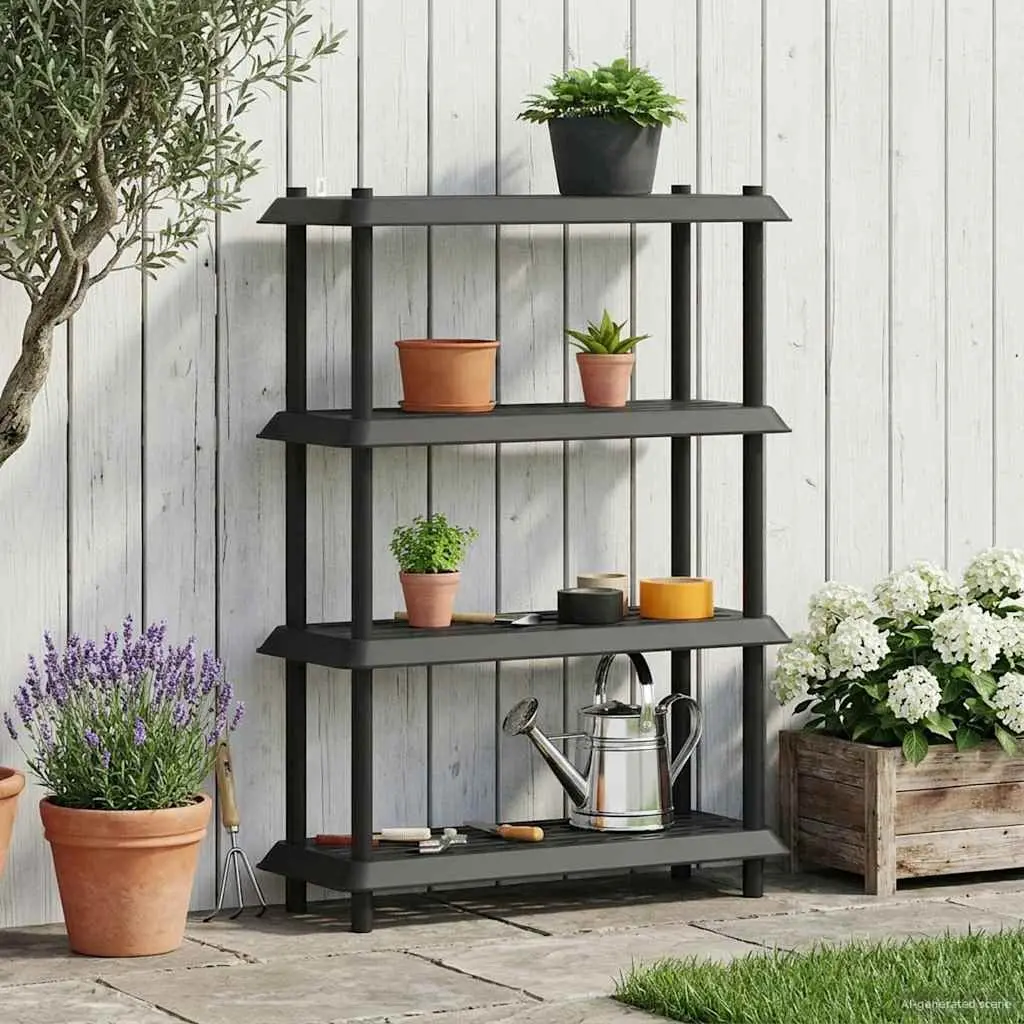 4-Tier Shelving Unit Indoor Outdoor 100 x 40 x 136.5 cm Storage Rack